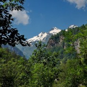 Anmarsch mit Blick auf das Mont Blanc Massiv