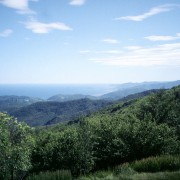 Blick auf die Mittelmeerküste vom Ligurischen Höhenweg