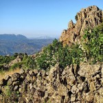 Eine schroffe Felslandschft bei Pedra Bianca